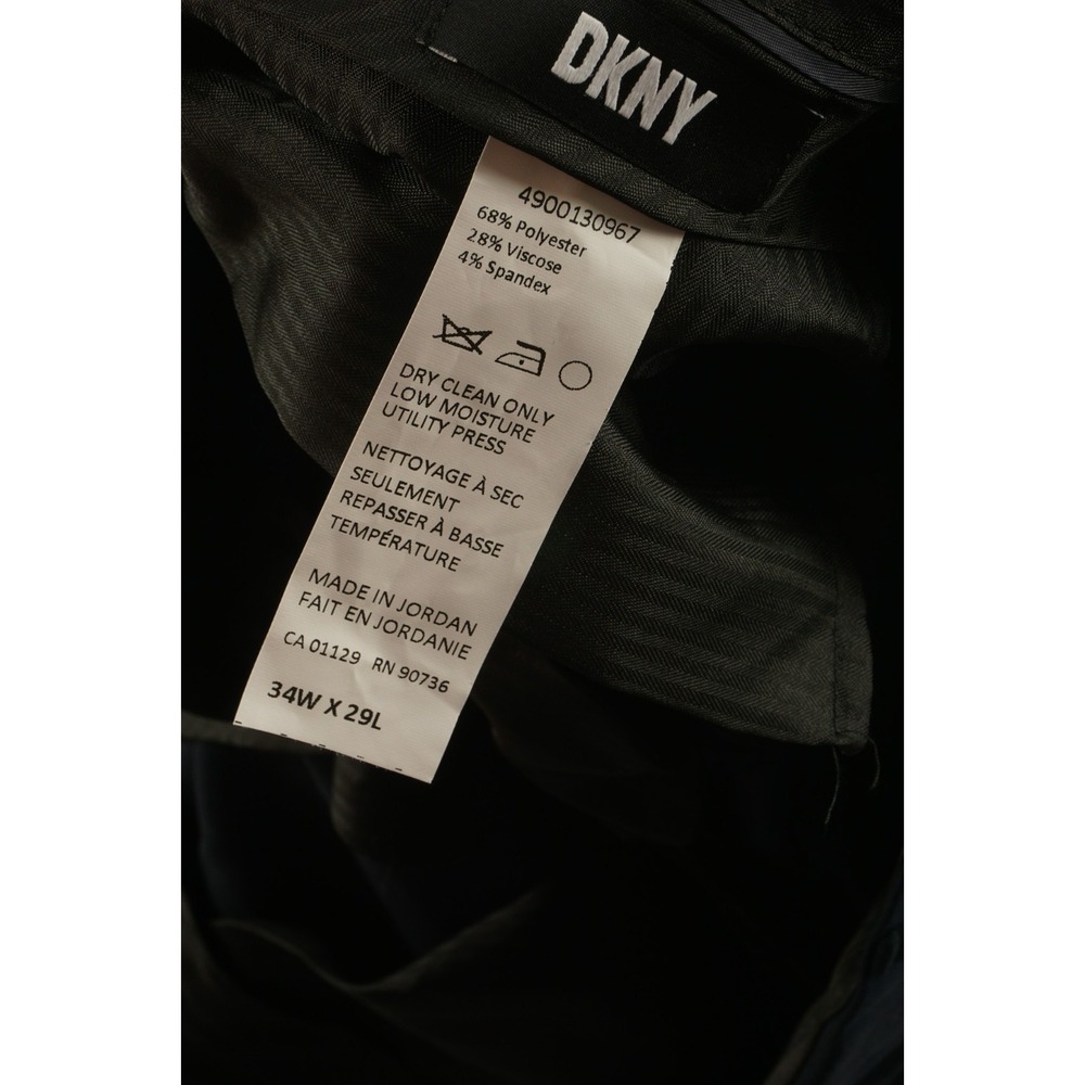 New $135 DKNY Dario Performance Trouser Men 34 x 29 Navy Blue Stretch Dress Pant - Picture 10 of 11